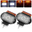 2pcs LED Strobe Work Light Bar Amber/White for     Trucks Forklifts 12V/24V Emergency Beacon 3