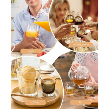 4PCS Ice  Molds for Whiskey & Cocktails with Funnel Lid for Drinks Wine Silicone Round Ice Maker for Freezer C