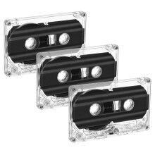 3er-Pack Leere Audiokassetten, 60 Minuten Aufnahmezeit, Klares Audiomaterial für Musik, Sprache, Vorträge, Archivierung