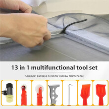 Kit di 5 Attrezzi per La Vetratura di Finestre, Set Efficiente per L'Installazione di Zanzariere con Manici Antiscivolo per Casa, Ufficio e Officina