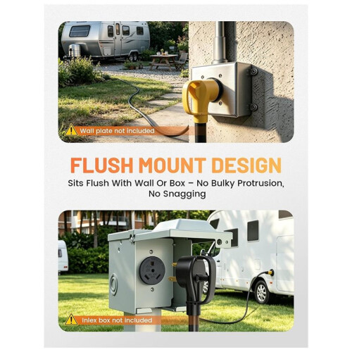 Presa A Muro da 30 A 125 V per , Roulotte,  e Autocaravan, Robusta e Resistente. 2