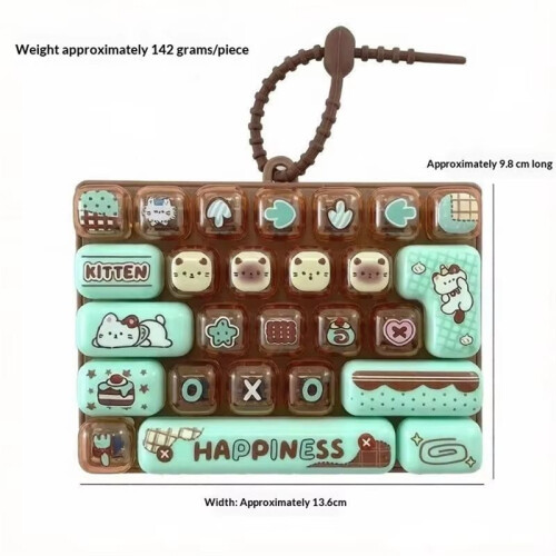 26-Key Decompression Button Transparent Dual-Tone Cute Design Keyboard Pendant Simulation Keyboard Keychain 2