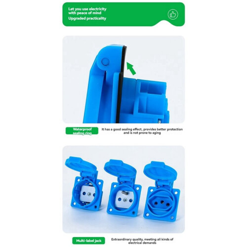 IP54 Waterproof Socket Panel Flip Protective Cover Wall Receptacle Outlet for Industrial and Outdoor Multi-Func Schuko 1