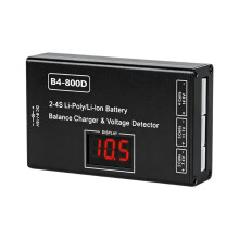 B4-800D 2-4S Battery Lipo Li-Ion Balance Charger Voltage Detector LCD Digital Display Charger for RC Battery EU Plug