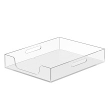 Plateau de Bureau Transparent en Acrylique pour Dossiers A4 - Organisateur de Documents et Magazines