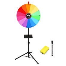 24-Zoll-Drehscheibe mit Gewinnfunktion, Höhenverstellbar Von 39" Bis 63" (99-160 cm), Drehscheibe für Doodle-Spiele, Platzsparende Drehscheibe mit