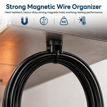Magnetic Zip Tie Mounts,24Pack Magnetic Cable Tie Mount with 200 Zip Ties, Rotating No-Drill Cable Management Organizer