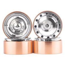 1.9'' Beadlock Metal Wheel Rim Hub Climbing Tires 56.5x27.5mm Adapter 12mm for 1/10 RC Car Crawler Accessories Silver