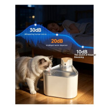 Fontaine à Eau pour Chat en Acier Inoxydable 1,6 L, Sans Fil, à Induction, Facile à Nettoyer, pour la Maison et le .