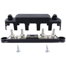 Power Distribution Block Bus Bar with Cover for Boat/Car/RV/Yacht, 4 X M8 Posts Max 48V 300A