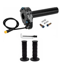 Ebike Full Twist Throttle for TST R002, 3 Pin Ebike Throttle Gip Kit for Electric Dirt Bike, Carbon Fiber Pattern