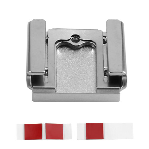 Universal Single Cold Shoe Base with Strong Adhesive Backing DSLR Camera Flash Microphone Mount Adapter for Vlog Live
