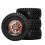 Rodas de Metal Beadlock de 1,3 Polegadas com Contrapeso e Pneus de Borracha, Pneus para Carros RC Crawler SCX24, TRX4M e 1/24, Na Cor Laranja. 1