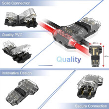 T Tap Splice Connectors,16-20 AWG 3Way 2Pin,Solderless No Stripping 30Pcs, for LED, Automotive & DIY Projects
