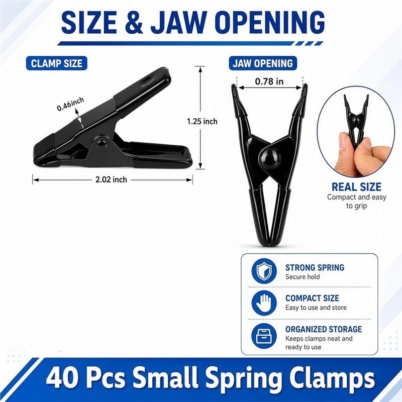 40 Pcs Small Spring Clamps, 2 Inch Clip for Crafts, Heavy Duty ...