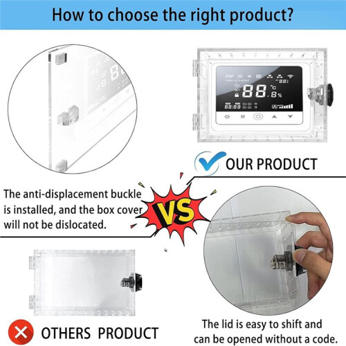 Universal Thermostat Combination Lock Box for Wall Thermostats - Secure and Washable Design 2