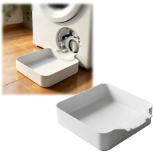 Washing Machine Drip Pan Drain Funnel for Filter Maintenance & Moving 3D Printed Water Catch Tray Stops Floor Spills