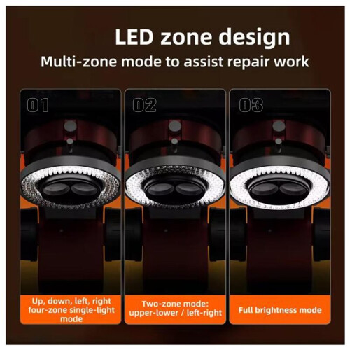 Zoned Lighting Microscope Light Adjustable High Brightness Non-Polarized LED  Light for Stereo Microscope 2