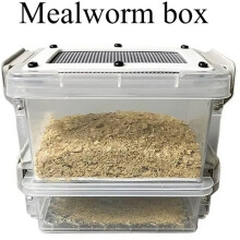 Transparentes Futterbox für Reptilien Aus Acryl, Futterlagerung für Eidechsen, Chamäleons, Mehlwürmer, Grillen, Netz 0,4 mm