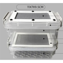 Reptile Feeding Box Transparentk Acrylic Reptile Feeder Food Storage for Lizard Chameleons Mealworms Crickets Mesh 0.4mm
