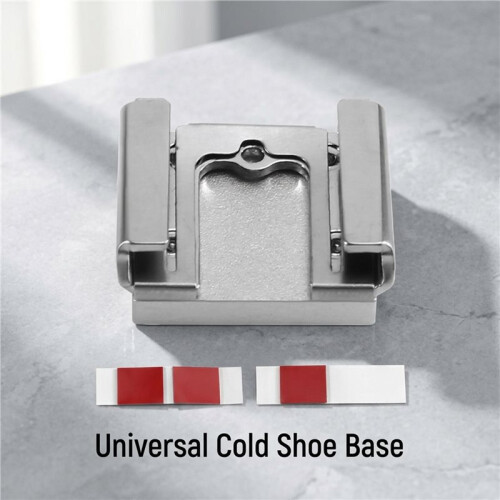 Universal Single Cold Shoe Base with Strong Adhesive Backing DSLR Camera Flash Microphone Mount Adapter for Vlog Live 2