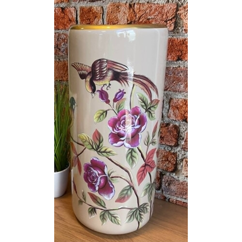 Birds & Pink Roses Ceramic Umbrella Stick/ Stand 2