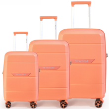 SUPER SOLU Lot de 3 valises ultra-légères en PP, 20/24/28 pouces, avec fermeture éclair, ceinture de rangement, TSA, roues 360