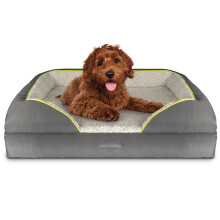 (Large 89x63x20cm) Dreamcatcher Dog Bed Orthopaedic Shredded Memory Foam Removable Cover