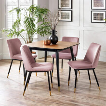 Findlay Square Dining Table - Walnut & Black