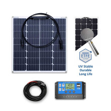 (30w White, Solar Panel & Kit) 30/50/100w Flexible Solar Panel PV Photo-voltaic Boat Marine Caravan Home Flexi