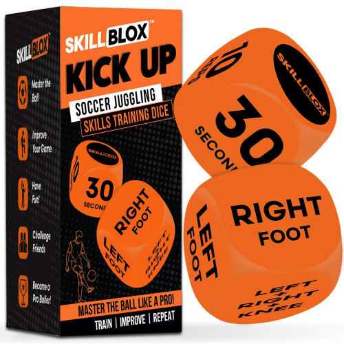 SKILL BLOX Dadi per Allenamento Calcio (2 pezzi) - Regali Calcio per Ragazzi e Ragazze