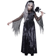 Spooktacular Creations Prinzessinnenkostüm für Mädchen, Halloween Kostüm, schwarzes Kleid mit Haarband