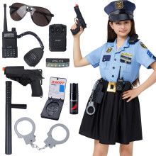 Spooktacular Creations 13-teiliges Polizei Kostüm für Mädchen, Cop Kostüm für Halloween -L