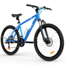RCB KIDS Vélo de Montagne 26 Pouces, Cadre Aluminium Bleu, 21 Vitesses, Suspension Avant et Freins à Disque, Capacité 150kg