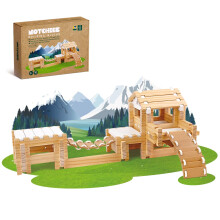 Jovi-mindly Houten Bouwblok Set (96 stuks) met Opbergtas, Educatief Speelgoed voor Peuters 3+