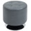 360 Swivel Foot Stool Round PU Ottoman with Thick Sponge Padding and Solid Steel Base, Grey 2