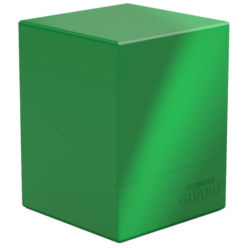Ultimate Guard Boulder Solid 100+, Boîte de rangement pour 100 cartes TCG double protection, Verte