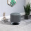 360 Swivel Foot Stool Round PU Ottoman with Thick Sponge Padding and Solid Steel Base, Grey 3