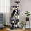 173cm Cat Tree Scratching House, Activity Play Centre, Charcoal Grey 4