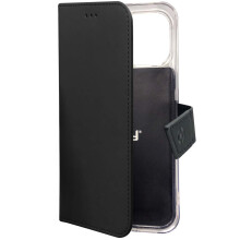 Etui portfelowe do iPhone'a 18/17 Pro, czarne, skóra ekologiczna
