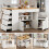 Îlot de cuisine - CIPACHO - Îlot de cuisine - 6 tiroirs - Largeur réglable - Avec tabourets 1