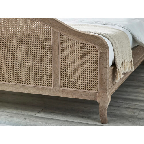 Fleur Rattan Bed 150Cm - Light Oak 2