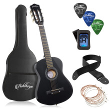 Ashthorpe 30-Zoll-Akustikgitarren-Einsteigerpaket (Hellblau) Basis-Starterset mit Gigbag, Saiten, Gurt, Stimmgerδt und Plektren