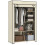 Fabric Wardrobe w/ Shelves Hanging Rail Foldable Wardrobe Cream 1