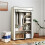 Fabric Wardrobe w/ Shelves Hanging Rail Foldable Wardrobe Cream 4