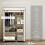 Fabric Wardrobe w/ Shelves Hanging Rail Foldable Wardrobe Cream 6