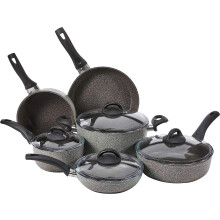 BALLARINI Parma par HENCKELS Set de 10 pièces en aluminium antiadhésif, Fabriqué en Italie, Gris