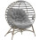 Egg Chair with Cushion & Side Pocket - Light Grey 1