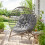 Egg Chair with Cushion & Side Pocket - Light Grey 4