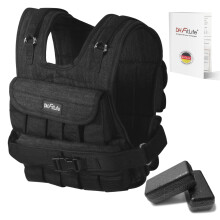 Gilet lesté réglable 1kg à 20kg, design compact et stable pour musculation et endurance